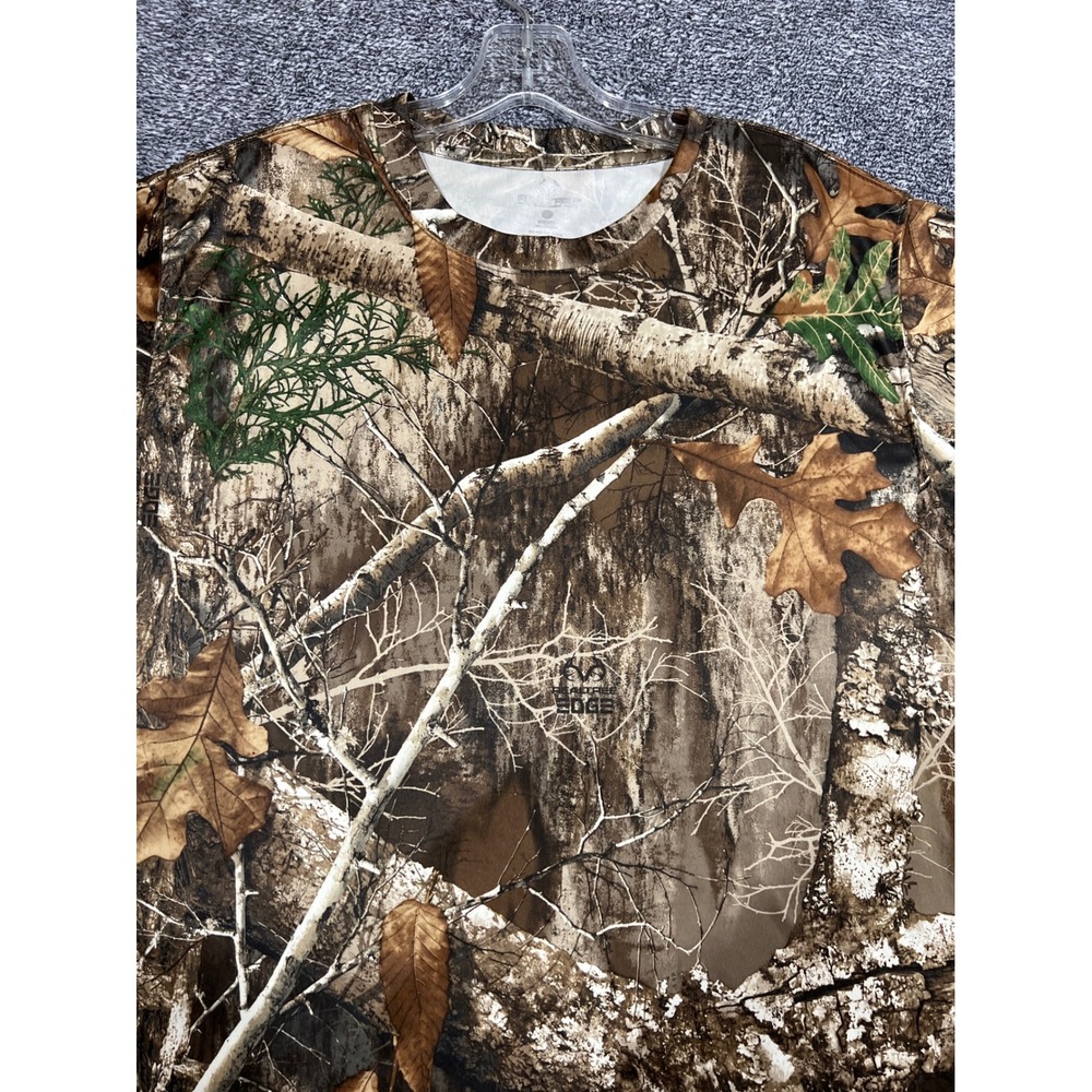 Realtree Edge Camo Shirt Mens Large Colosseum Polyester Hunting Tee Brown Green